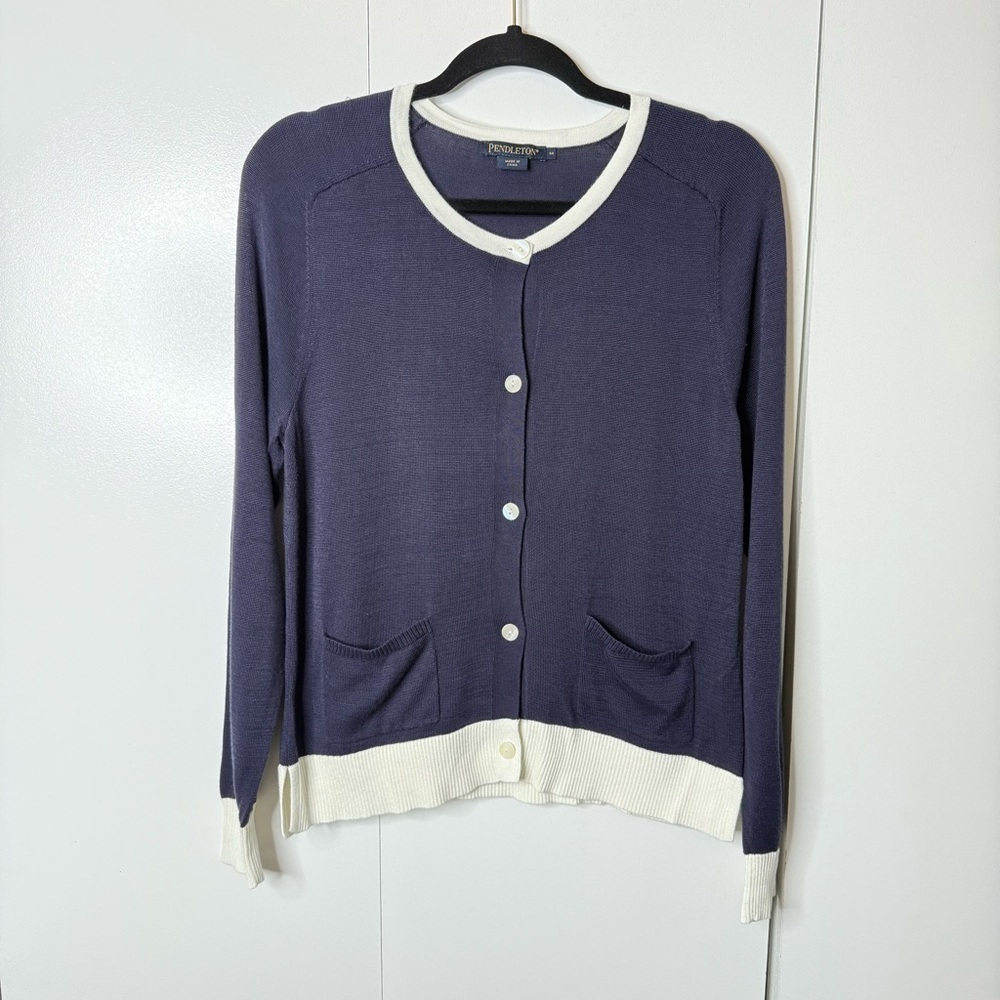 Pendelton - Blue and white Cardigan - Medium